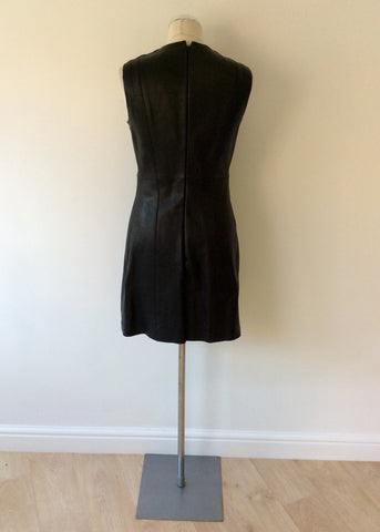 BRAND NEW CELINE BLACK LEATHER DRESS SIZE 42 UK 12 - Whispers Dress Agency - Womens Dresses - 5