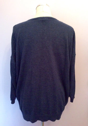 Whistles Dark Blue V Neck Wool Jumper Size 3 UK M/L - Whispers Dress Agency - Sold - 3