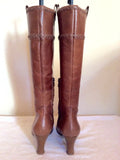 Clarks Tan Brown Leather Knee High Boots Size 6/39 - Whispers Dress Agency - Sold - 4