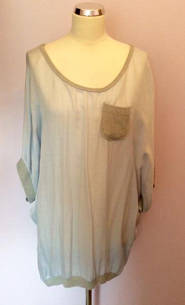 Monton Paris Pale Blue Silk Blend Over Size Top One Size - Whispers Dress Agency - Sold - 1