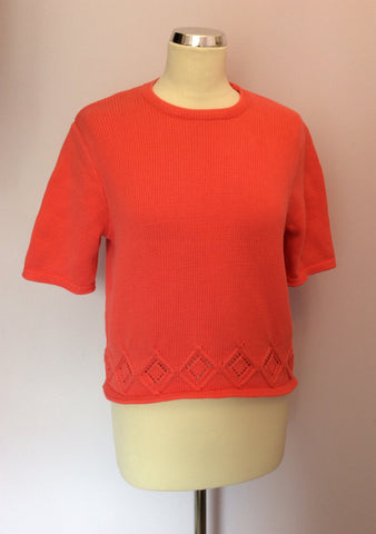Vintage United Colours Of Benetton Coral Short Sleeve Jumper Size M - Whispers Dress Agency - Womens Vintage - 1