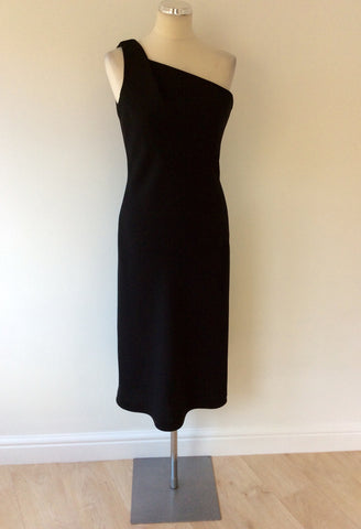 CALVIN KLEIN BLACK ONE SHOULDER OCCASION DRESS SIZE 12 - Whispers Dress Agency - Womens Dresses - 1
