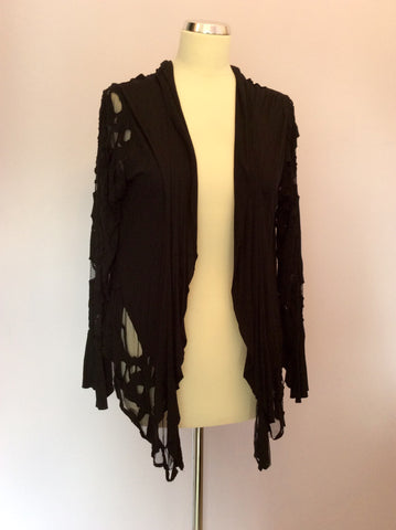 Religion Black Cut Out & Net Detail Cardigan Size M/12 - Whispers Dress Agency - Sold - 1