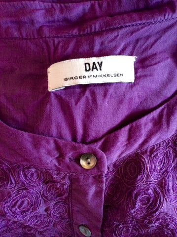 DAY BY BIRGER ET MIKKELSEN PURPLE COTTON & SILK SMOCK TUNIC TOP SIZE 34 UK XS - Whispers Dress Agency - Womens Tops - 5