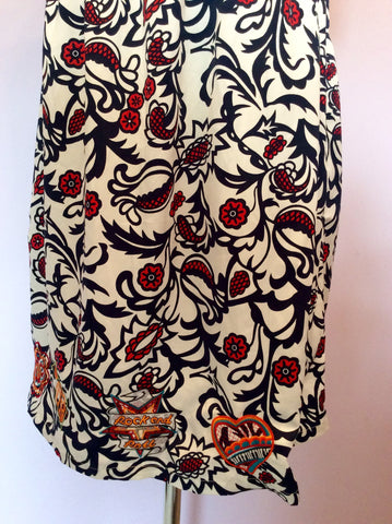 Laura Blue, Red & White Print Embroidered Tea Dress Size S - Whispers Dress Agency - Womens Dresses - 4