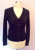 Ralph Lauren Dark Blue Cotton V Neck Cardigan Size XL - Whispers Dress Agency - Womens Knitwear - 1