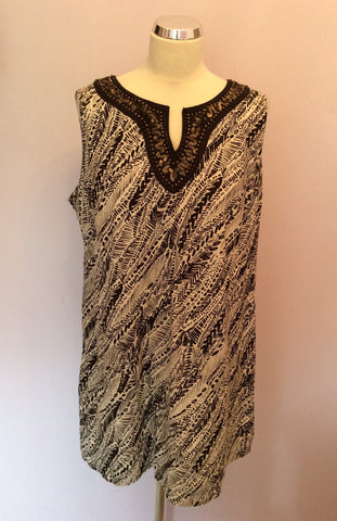 Marks & Spencer Autograph Brown Print Tunic Top Size 20 - Whispers Dress Agency - Womens Tops - 1
