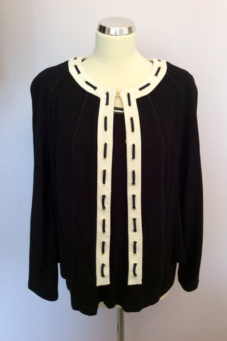 Basler Black & White Top & Matching Cardigan Size 18 - Whispers Dress Agency - Sold - 1