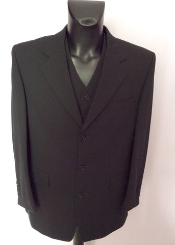 Yves Saint Laurent Black 3 Piece Wool Suit Size 40S/32W - Whispers Dress Agency - Sold - 2