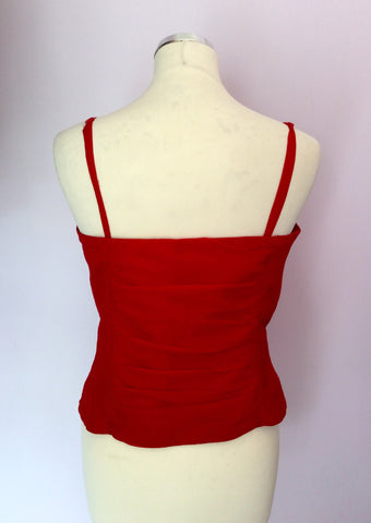 Coast Red Silk Bustier / Strappy Top Size 14 - Whispers Dress Agency - Sold - 2