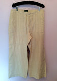 Oska Beige Striped Linen Asymmetric Top & Crop Trouser Set Size III UK 14 - Whispers Dress Agency - Sold - 5