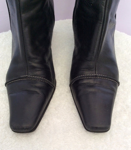 Lorbac Black Leather Calf Length Boots Size 5/38 - Whispers Dress Agency - Sold - 3