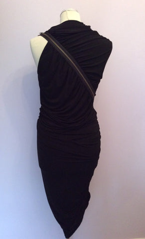 All Saints Taka Gisele Black Rouched Zip Dress Size 10 - Whispers Dress Agency - Sold - 6