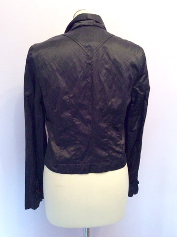 Brand New Whistles Black Satin Crinkle Jacket Size 12 - Whispers Dress Agency - Womens Suits & Tailoring - 2