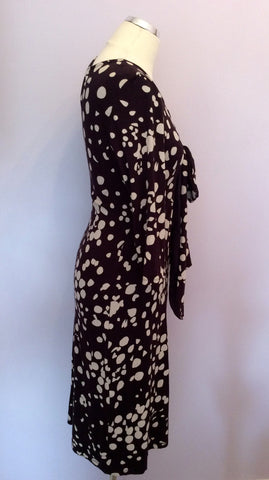 Fenn Wright Manson Dark Purple Spot Stretch Jersey Dress Size 10 - Whispers Dress Agency - Sold - 2