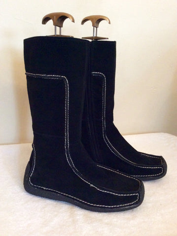 M & Co Black Suede Calf Length Boots Size 6/39 - Whispers Dress Agency - Womens Boots - 3