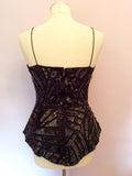 Vintage Razzle Dazzle Black Silk Sequinned Top Size 10 - Whispers Dress Agency - Sold - 3