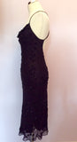 BLACK BEADED & SEQUINNED SILK STRAPPY COCKTAIL DRESS SIZE 10/12 - Whispers Dress Agency - Womens Dresses - 3