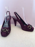 Sachelle Couture Dark Purple Suede Slingback Heels Size 4/37 - Whispers Dress Agency - Womens Heels - 1