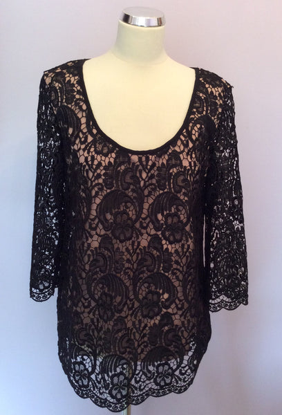 Brand New Great Plains Boutique Black / Nude Lace Top Size XL - Whispers Dress Agency - Womens Tops - 1