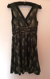 Ted Baker Black & White Print Silk Dress Size 0 UK 6 - Whispers Dress Agency - Womens Dresses - 3