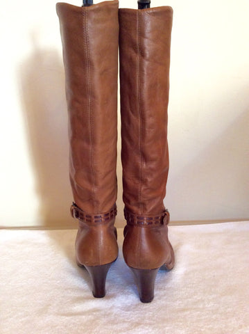 Dune Tan Brown Stitch Trim Boots Size 4/37 - Whispers Dress Agency - Sold - 4
