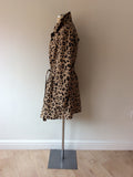HOBBS BEIGE & BLACK LEOPARD PRINT BELTED MAC/COAT SIZE 14 - Whispers Dress Agency - Sold - 4