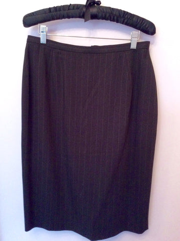 Planet Dark Brown Pinstripe Long Jacket & Skirt Suit Size 12 - Whispers Dress Agency - Womens Suits & Tailoring - 4