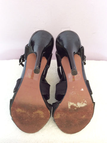 Carvela Black Satin Peeptoe Cut Out Slingback Heels Size 4/37 - Whispers Dress Agency - Womens Heels - 5