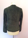 Monsoon Dark Green Suede Jacket Size 12 - Whispers Dress Agency - Sold - 3