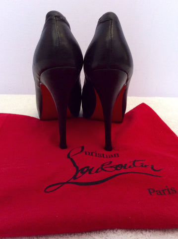 Christian Louboutin Black Leather Peeptoe Heels Size 7/40 - Whispers Dress Agency - Sold - 5