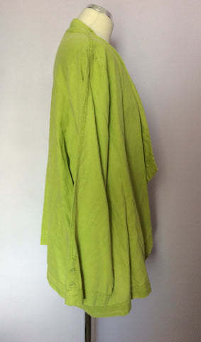 Ann Harvey Lime Green Linen & Cotton Jacket Size 24 - Whispers Dress Agency - Sold - 2