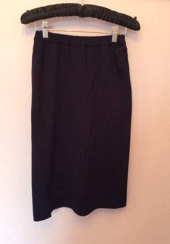 Vintage Jaeger Dark Blue Wool Knit Jacket / Cardigan & Skirt Size S - Whispers Dress Agency - Sold - 5