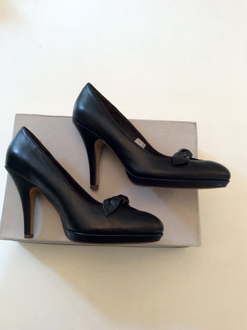 BRAND NEW FRENCH CONNECTION BLACK LEATHER HEELS SIZE 3.5/36 - Whispers Dress Agency - Womens Heels - 3