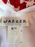 Vintage Jaeger Red & Pink Floral Print Cotton Dress Size 12 - Whispers Dress Agency - Sold - 5