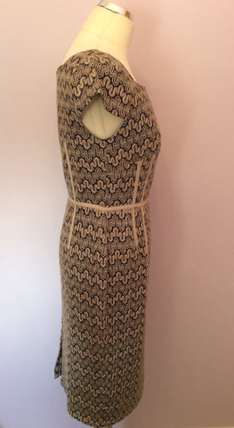 Marks & Spencer Black & Calico Lace Pencil Dress Size 12 - Whispers Dress Agency - Womens Dresses - 3
