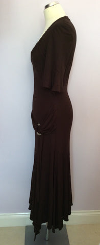 Karen Millen Brown V Neck Dress Size 10 - Whispers Dress Agency - Womens Dresses - 3