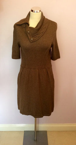 Marc Aurel Brown Short Sleeve Knit Dress Size 40 UK 12 - Whispers Dress Agency - Womens Dresses - 2