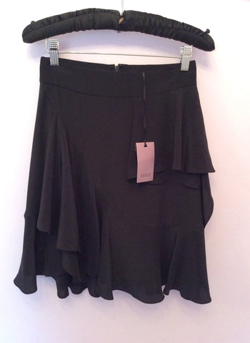 Brand New Coast Black Silk Frill Trim Skirt Size 8 - Whispers Dress Agency - Womens Skirts - 1