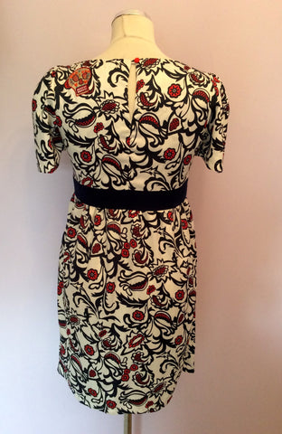Laura Blue, Red & White Print Embroidered Tea Dress Size S - Whispers Dress Agency - Womens Dresses - 5