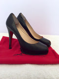 Christian Louboutin Black Leather Peeptoe Heels Size 7/40 - Whispers Dress Agency - Sold - 2