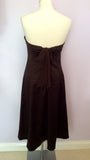 Coast Dark Brown Matt Satin Strapless Dress Size 12 - Whispers Dress Agency - Womens Special Occasion - 3