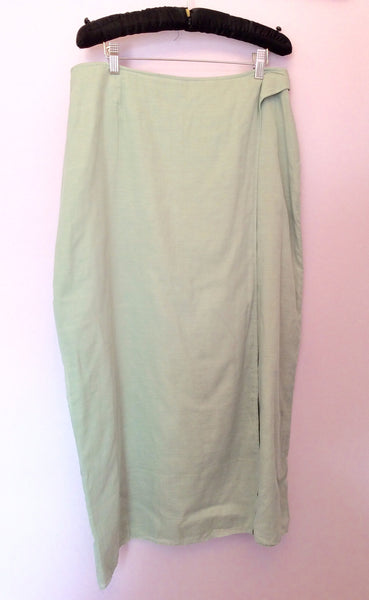 Nitya Duck Egg Cotton Wrap Across Skirt Size 18 Fit 16 - Whispers Dress Agency - Sold - 1