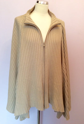 Nitya Beige Zip Up Poncho / Cardigan Size Approx L/XL - Whispers Dress Agency - Sold - 1