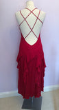 Reiss Red Silk Strappy Open Back Cocktail Dress Size 10 - Whispers Dress Agency - Womens Dresses - 2