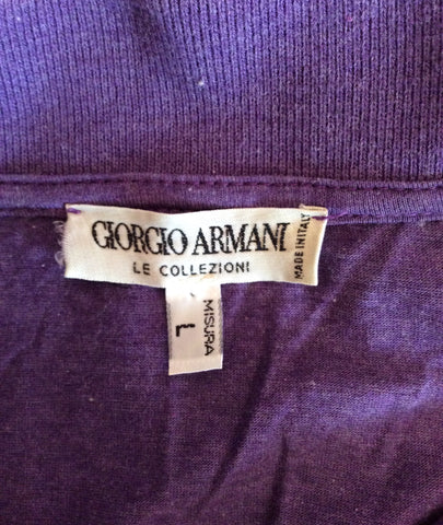 Giorgio Armani Purple Short Sleeve Polo Shirt Size L - Whispers Dress Agency - Sold - 2
