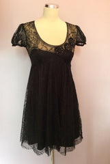 Monsoon Fusion Black Lace Beaded Trim Dress Size 8 - Whispers Dress Agency - Womens Dresses - 1