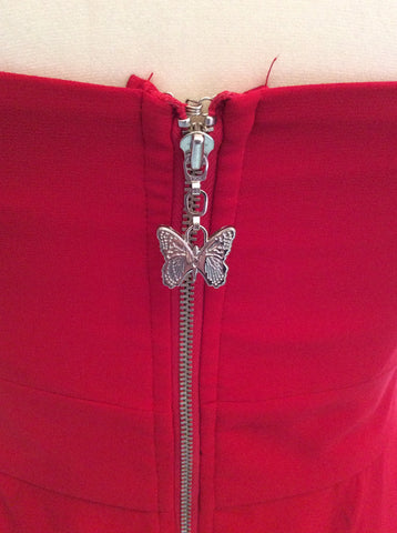 Lipsy Vip Red Diamanté Trim Strapless Long Evening Dress Size 10 - Whispers Dress Agency - Womens Dresses - 5