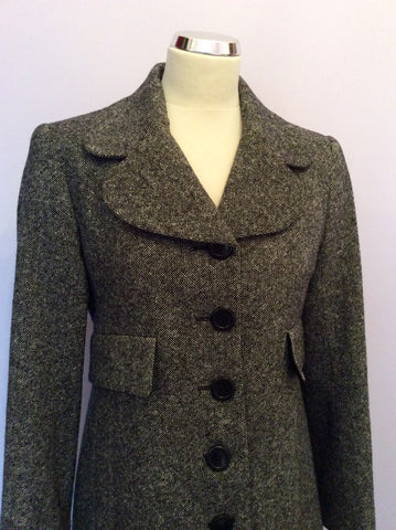 Hobbs Black & White Fleck Wool Blend Coat Size 10 - Whispers Dress Agency - Sold - 4