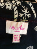 WHISTLES BLACK & WHITE FLORAL PRINT COTTON DRESS SIZE 10 - Whispers Dress Agency - Womens Dresses - 6